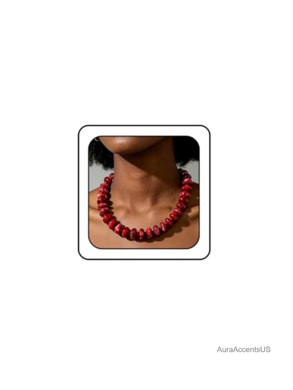 Chunky Beaded Necklace Women Resin Statement Choker Boho Handmade Jewelry